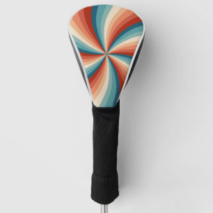 Couvre-club De Golf Rayons solaires ondulés de style rétro coloré