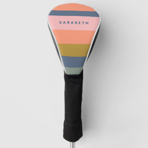Couvre-club De Golf Rayures Modernes Élégantes Joli Personnalisé Terre