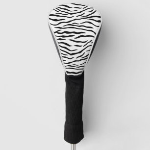Couvre-club De Golf Rayures noires et blanches de tigre