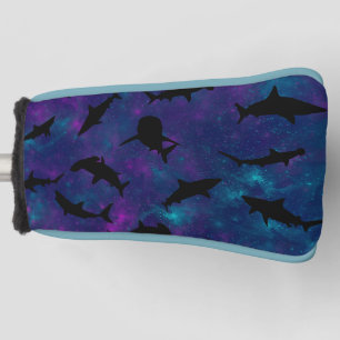 Couvre-club De Golf requin-poisson bleu sur galaxie dégradée Espace