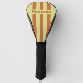 Couvre-club De Golf Retro Desert Cactus Three Pin Stripes with Name