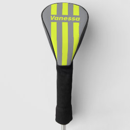 Couvre-club De Golf Retro HI VIS Three Pin Stripes with Name