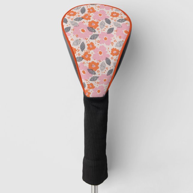 Couvre-club De Golf Rétro motif floral mignon (Devant)