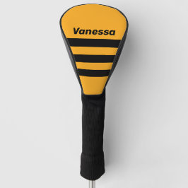 Couvre-club De Golf Retro Sunflower Buzz Three Across Stripe with Name
