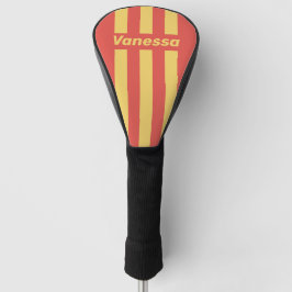 Couvre-club De Golf Retro Surf Sunset Three Pin Stripes with Name