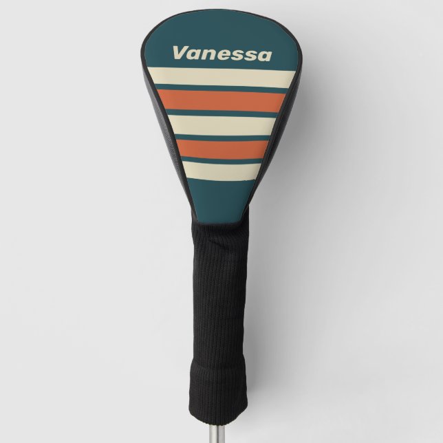 Couvre-club De Golf Retro Wave Across Striping with Name (Devant)