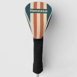 Couvre-club De Golf Retro Wave Pin Stripes with Name
