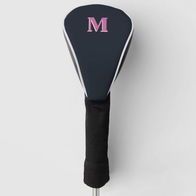 Couvre-club De Golf Robe rose marine profonde monogrammed (Devant)