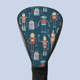 Couvre-club De Golf Robots de style rétro des années 1950