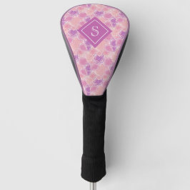 Couvre-club De Golf Romantique violet Rose personnalisé Monogramme