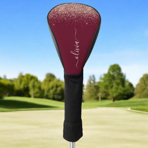 Couvre-club De Golf Rose Bourgogne Gold Blush Pink Parties scintillant