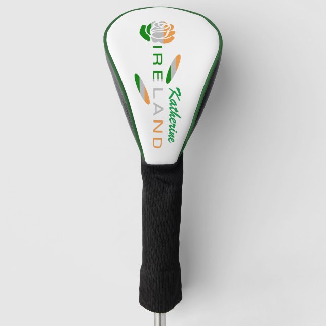 Couvre-club De Golf Rose du drapeau irlandais personnalisé (Devant)