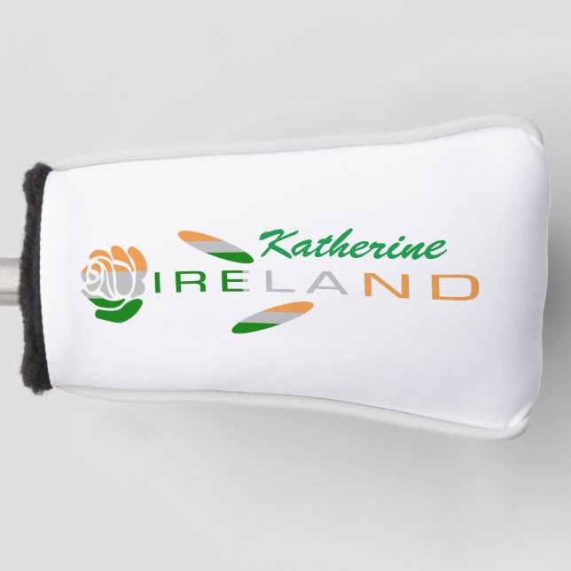 Couvre-club De Golf Rose du drapeau irlandais personnalisé (Devant)