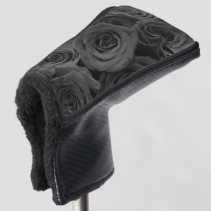 Couvre-club De Golf Roses gris, photo florale grise