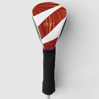Couvre-club De Golf Rouge Jaune Blanc Abstrait