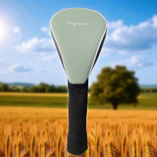 Couvre-club De Golf Sage Green Nom Moderne Élégant Monogramme Boho