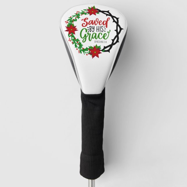 Couvre-club De Golf Sauvé par Sa Grace Christmas Wreath (Devant)