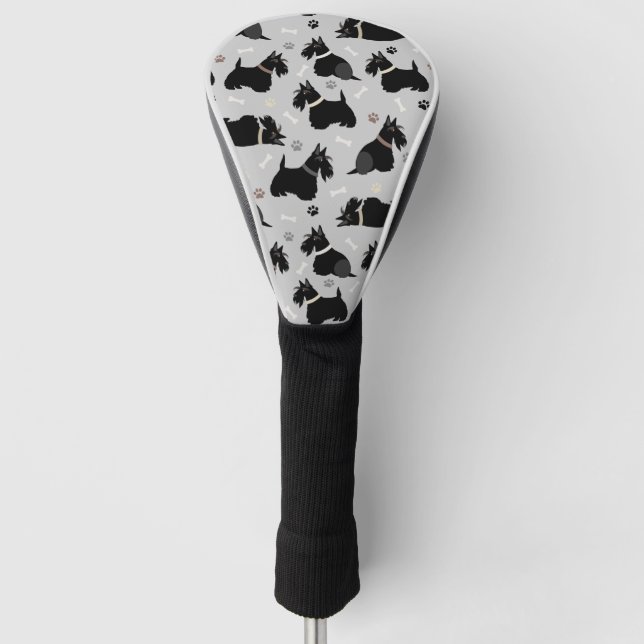 Couvre-club De Golf Scottish Terrier Paws and Bones Scottie (Devant)