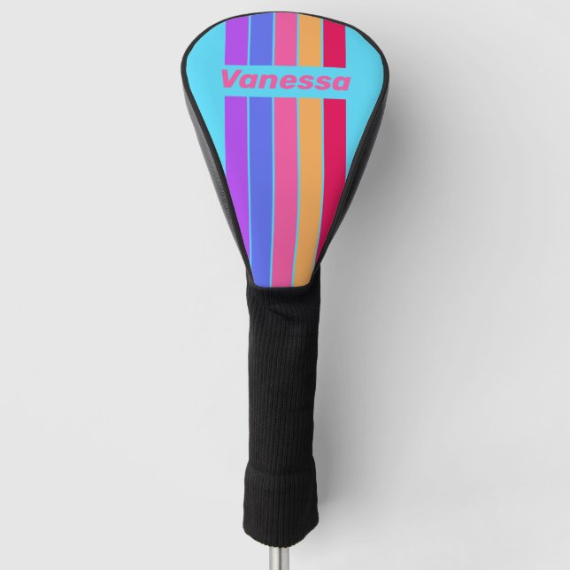 Couvre-club De Golf Sea Glass Pin Striped with Name (Devant)