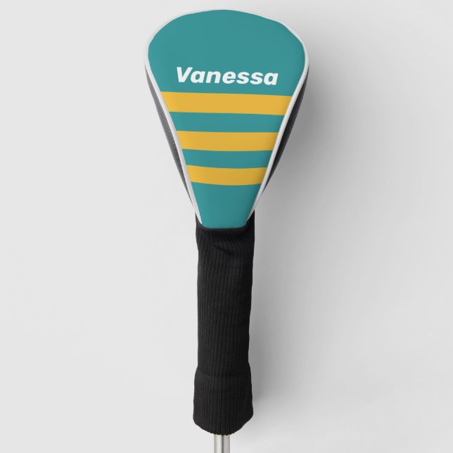 Couvre-club De Golf Seashell Sunrise Across Striping with Name (Devant)