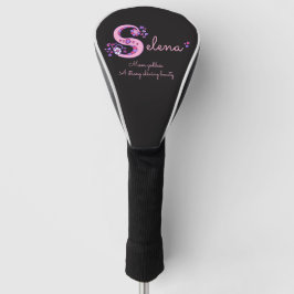 Couvre-club De Golf Selena nom personnalisé rose signifiant couverture