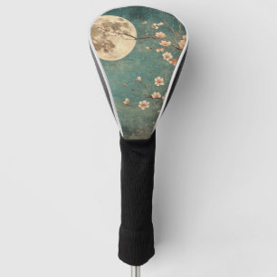 Couvre-club De Golf Sérénité de la fleur de cerisier sur la Lune