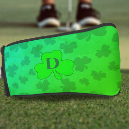 Couvre-club De Golf Shamrock Monogramme Vert Clover Golf Tête Couvertu