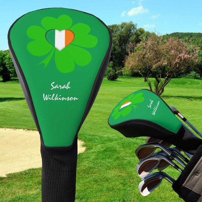 Couvre-club De Golf Shamrock Monogrammed, drapeau irlandais club de go (Créateur téléchargé)