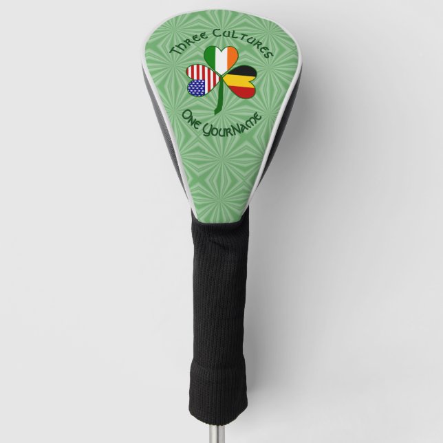 Couvre-club De Golf Shamrock Personnalisé des drapeaux irlandais (Devant)