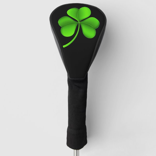 Couvre-club De Golf Shamrock sur disque noir (Devant)