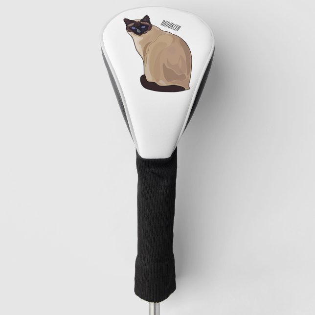 Couvre-club De Golf Siamese cat cartoon (Devant)