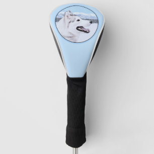 Couvre-club De Golf Sibérie Husky (argent et blanc) Peinture Chien Art