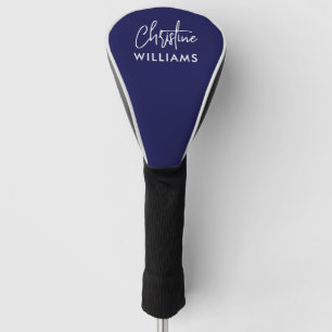 Couvre-club De Golf Signature Monogramme manuscrit Script BLEU