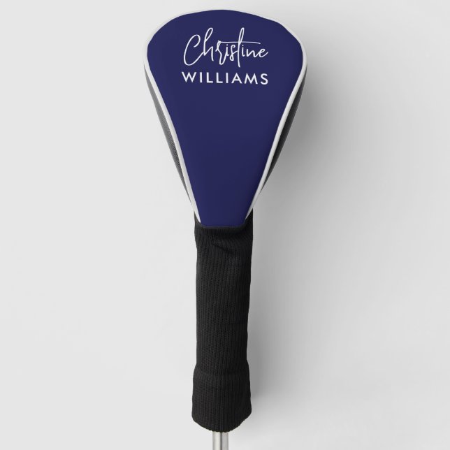 Couvre-club De Golf Signature Monogramme manuscrit Script BLEU (Devant)