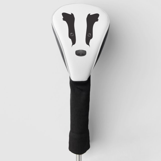 Couvre-club De Golf Silhouette du visage du Badger (Devant)