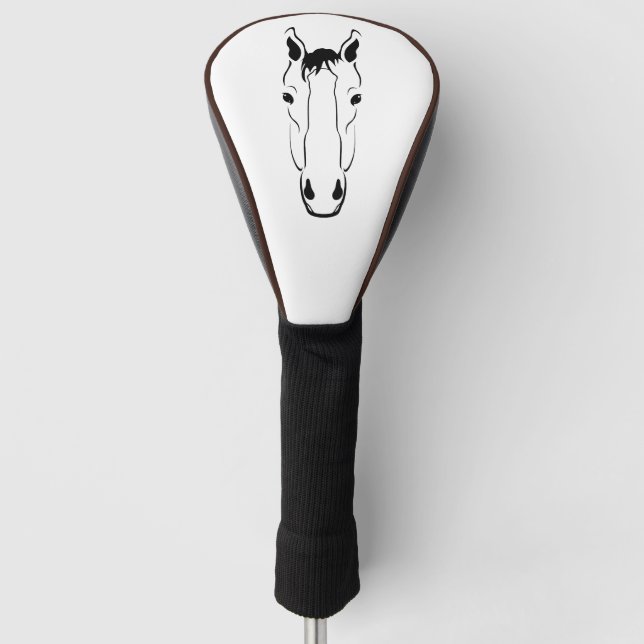 Couvre-club De Golf Silhouette du visage du cheval (Devant)
