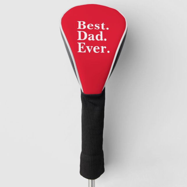 Couvre-club De Golf Simple Best Dad Ever White typographie sur Red (Devant)