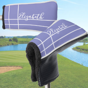 Couvre-club De Golf Simple bleu pervenche minimaliste personnalisé pou