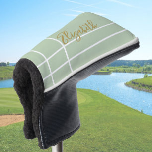 Couvre-club De Golf Simple personnalisé vert poussiéreux minimaliste p