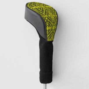 Couvre-club De Golf Simple Scribble Carreaux miroir jaune Pilote