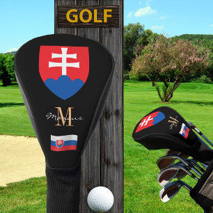 Couvre-club De Golf Slovaquie & Drapeau Clubs de Golf Monogrammes Couv