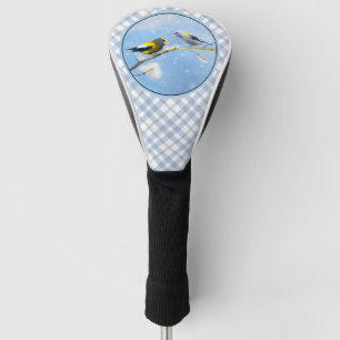 Couvre-club De Golf Soirée Grosbeak Peinture - Cute Original Chien Art