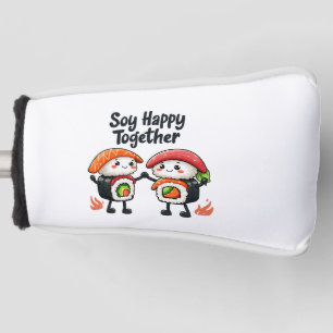 Couvre-club De Golf Soja heureux ensemble Sushi Kawaii Japonais Nourri