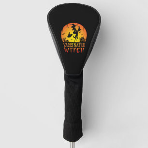 Couvre-club De Golf Sorcière vaccinée, humour d'Halloween, sorcière d'