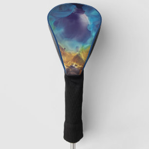 Couvre-club De Golf Space Nebula bleu jaune Alcool art
