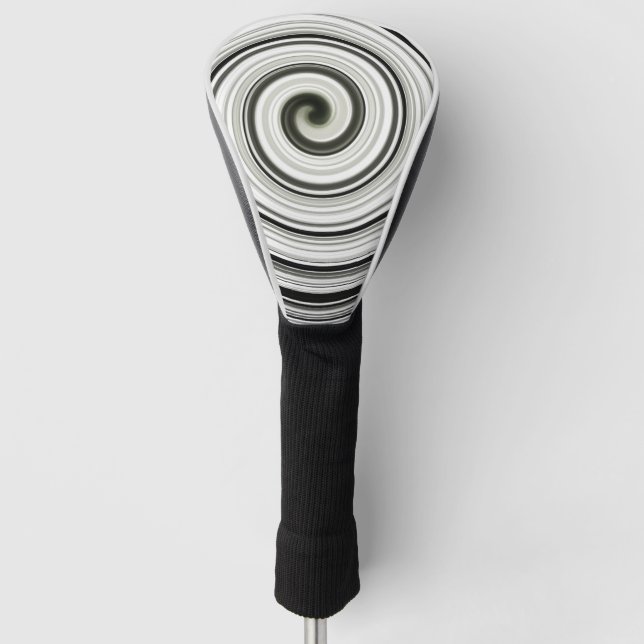 Couvre-club De Golf spirale noire et blanche (Devant)