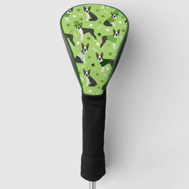 Couvre-club De Golf St. Patrick's Day Boston Terrier (Devant)
