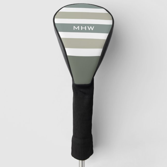 Couvre-club De Golf Stripes Motif cache de pilote monogramme personnal (Devant)