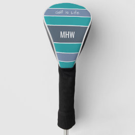 Couvre-club De Golf Stripes Motif monogramme personnalisé et couvertur