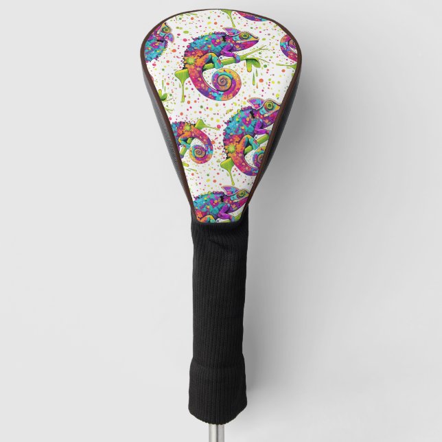 Couvre-club De Golf Style d'aquarelle des teintures Chameleon (Devant)